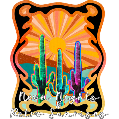 Neon Nights and Retro Sunrises Vibrant Art Print