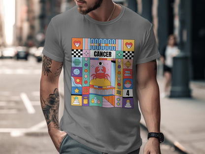 Vibrant Cancer Zodiac Art Graphic T-Shirt Design