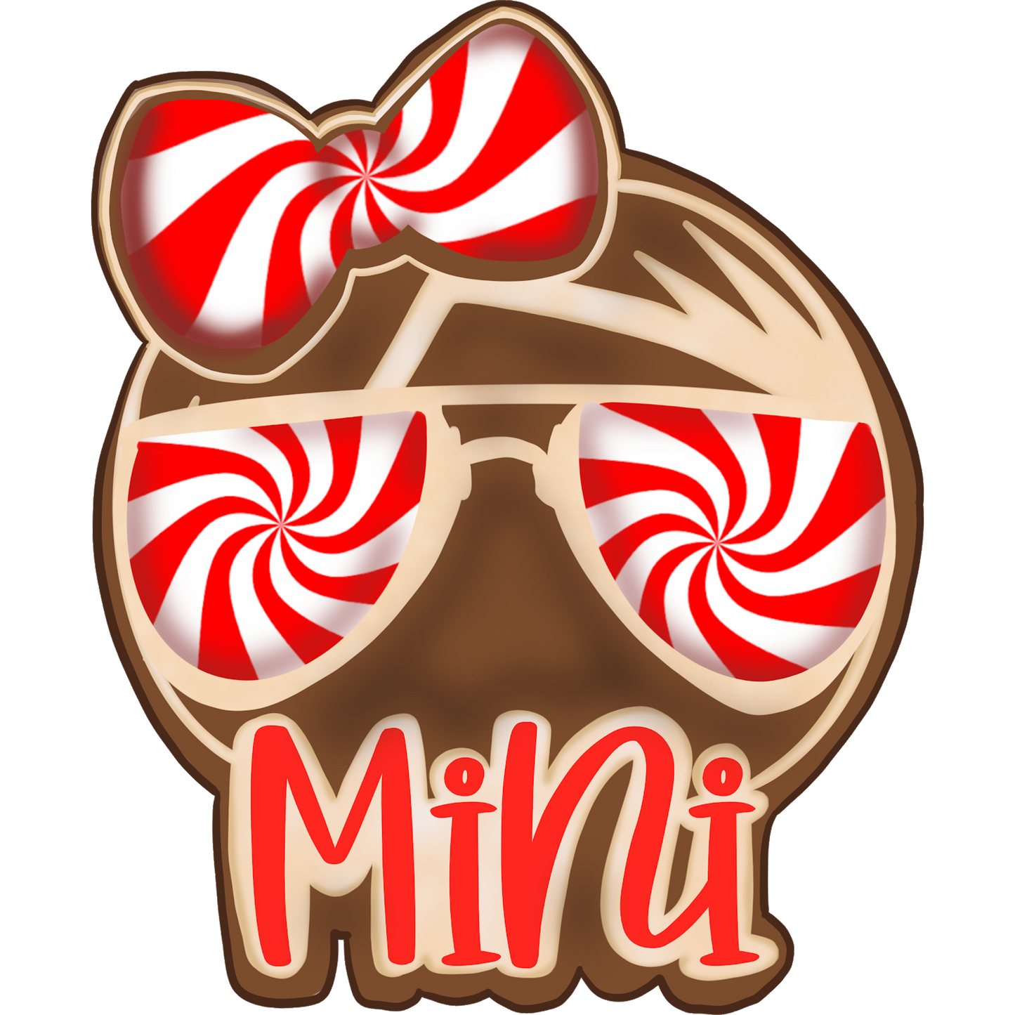 Mini Peppermint Sunglasses Bow Accessory Sticker