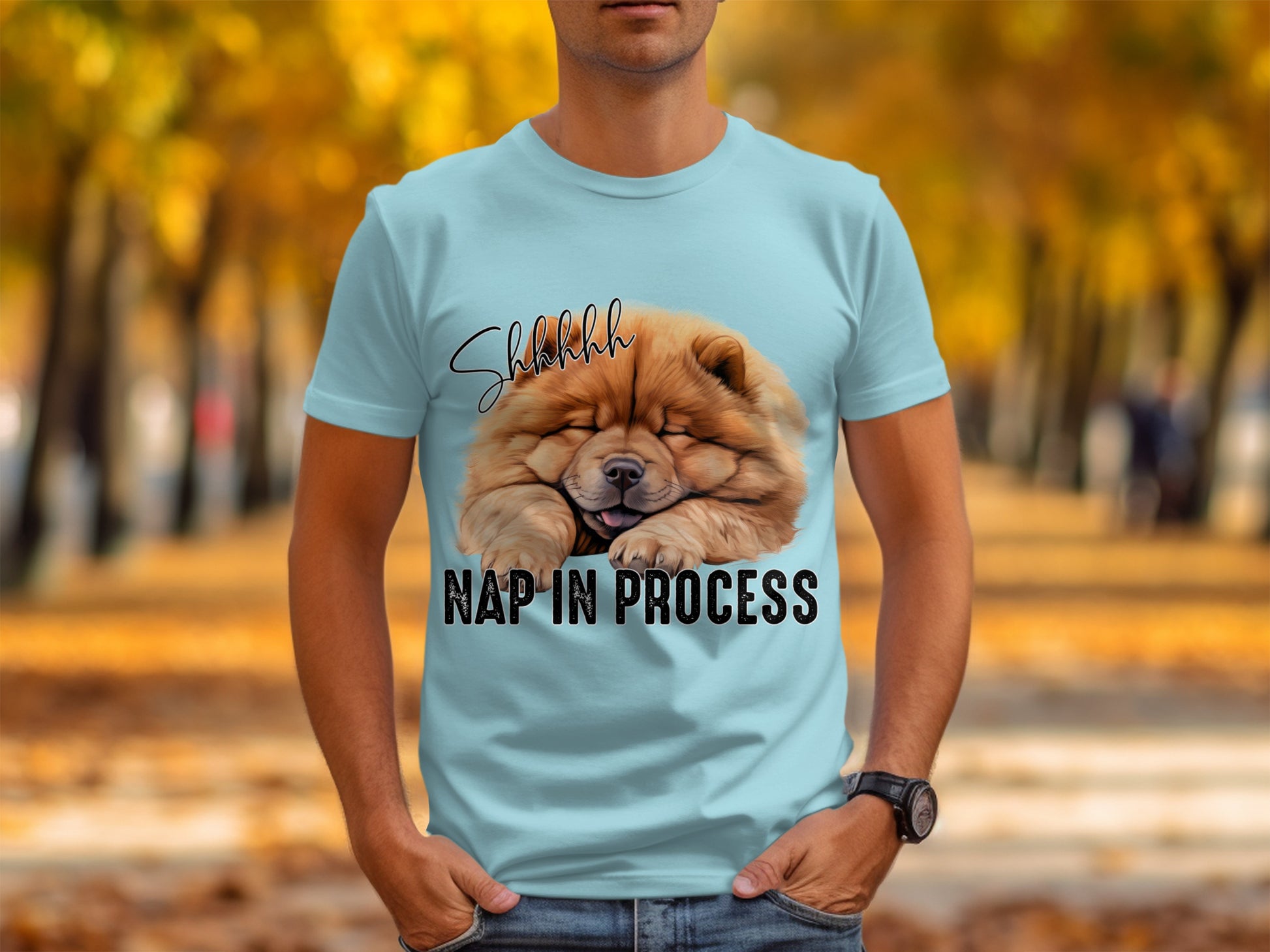 Shhhhh Nap In Process Funny Sleeping Dog Graphic Tee