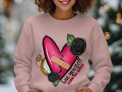 Give Yourself Time to Heal Graphic Sweatshirt