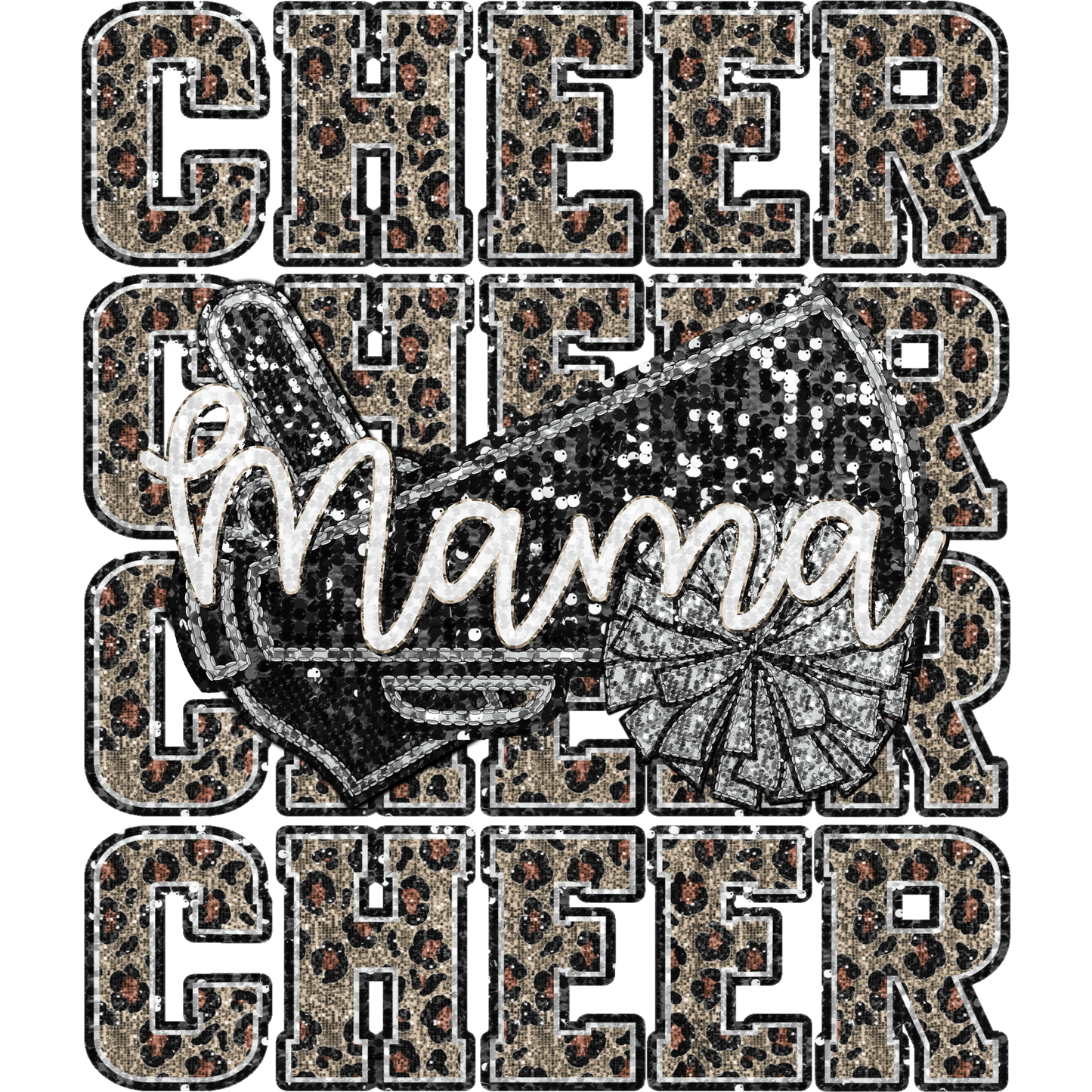 Cheer Mama Cheer Sequin Design Cheerleading Shirt