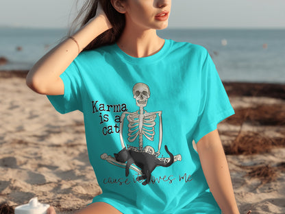 Karma Is a Cat Cause It Loves Me T-shirt