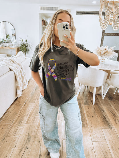 Purple Yellow Ribbon You Are Stronger Shirt
