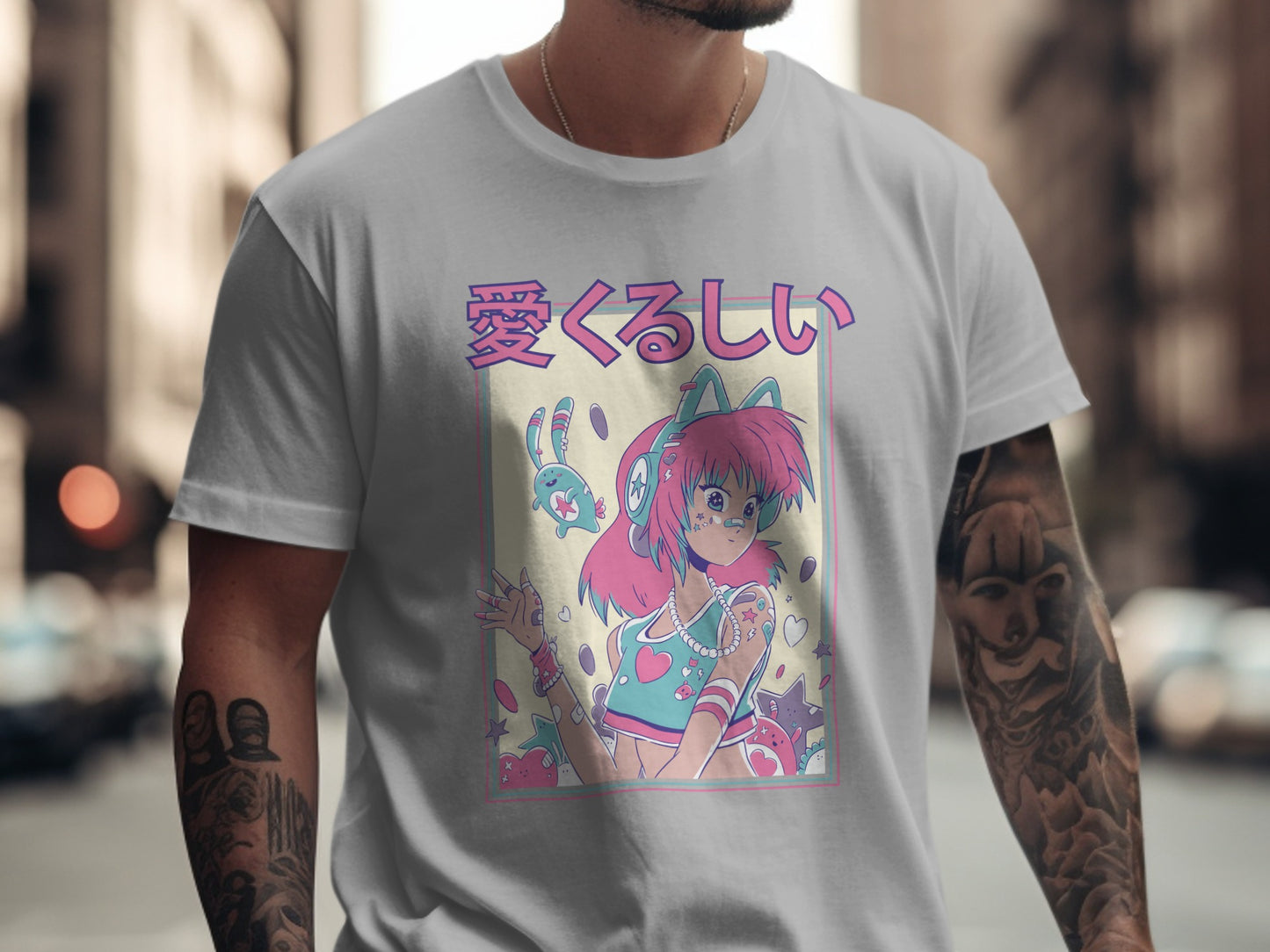 Cute Anime Girl Retro Style Graphic T-shirt