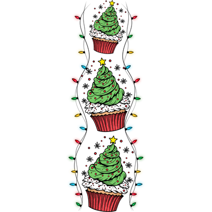 Festive Christmas Tree Cupcake Design Holiday Decor
