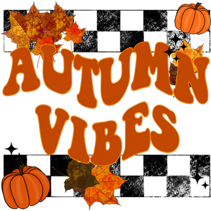 Autumn Vibes Pumpkin and Checkerboard Design Decor