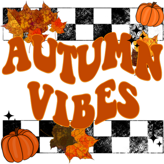 Autumn Vibes Pumpkin and Checkerboard Design Decor