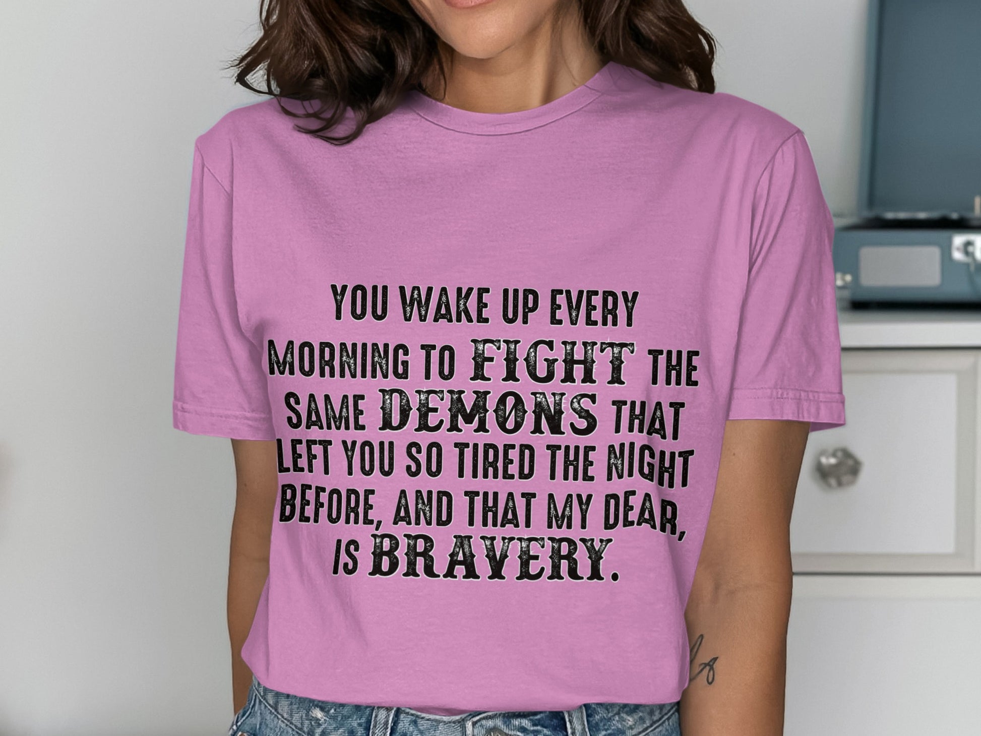Motivational Quote Graphic Tee for Everyday Bravery