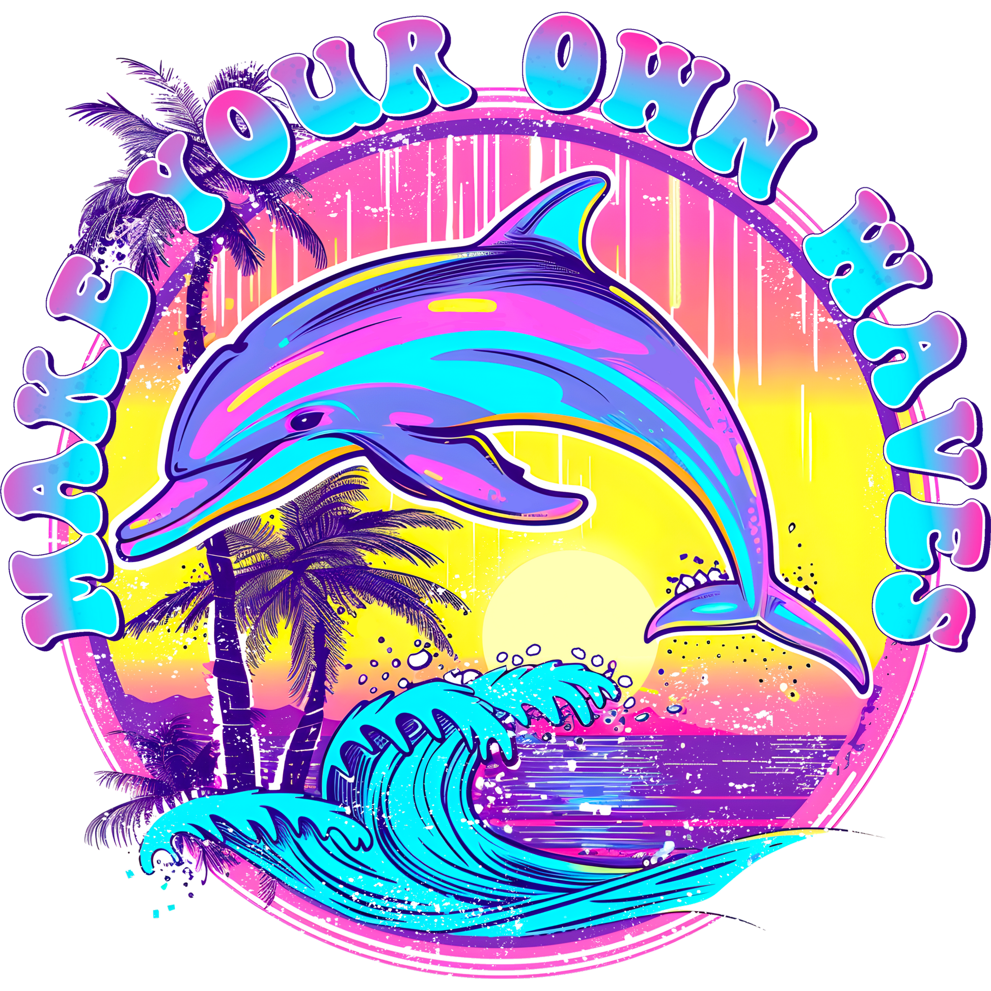 Make Your Own Waves with Vibrant Dolphin Art Print