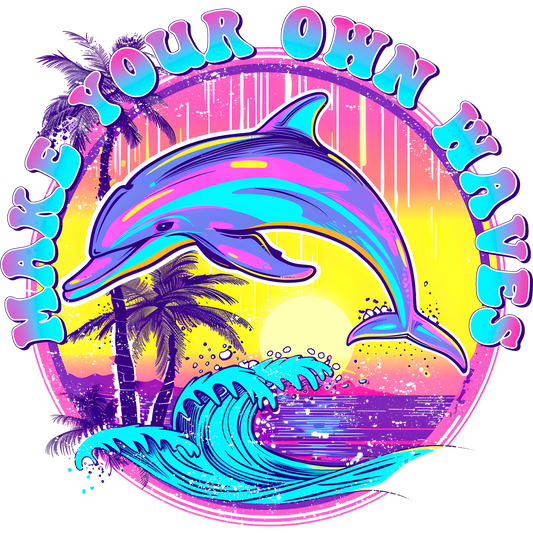 Make Your Own Waves with Vibrant Dolphin Art Print