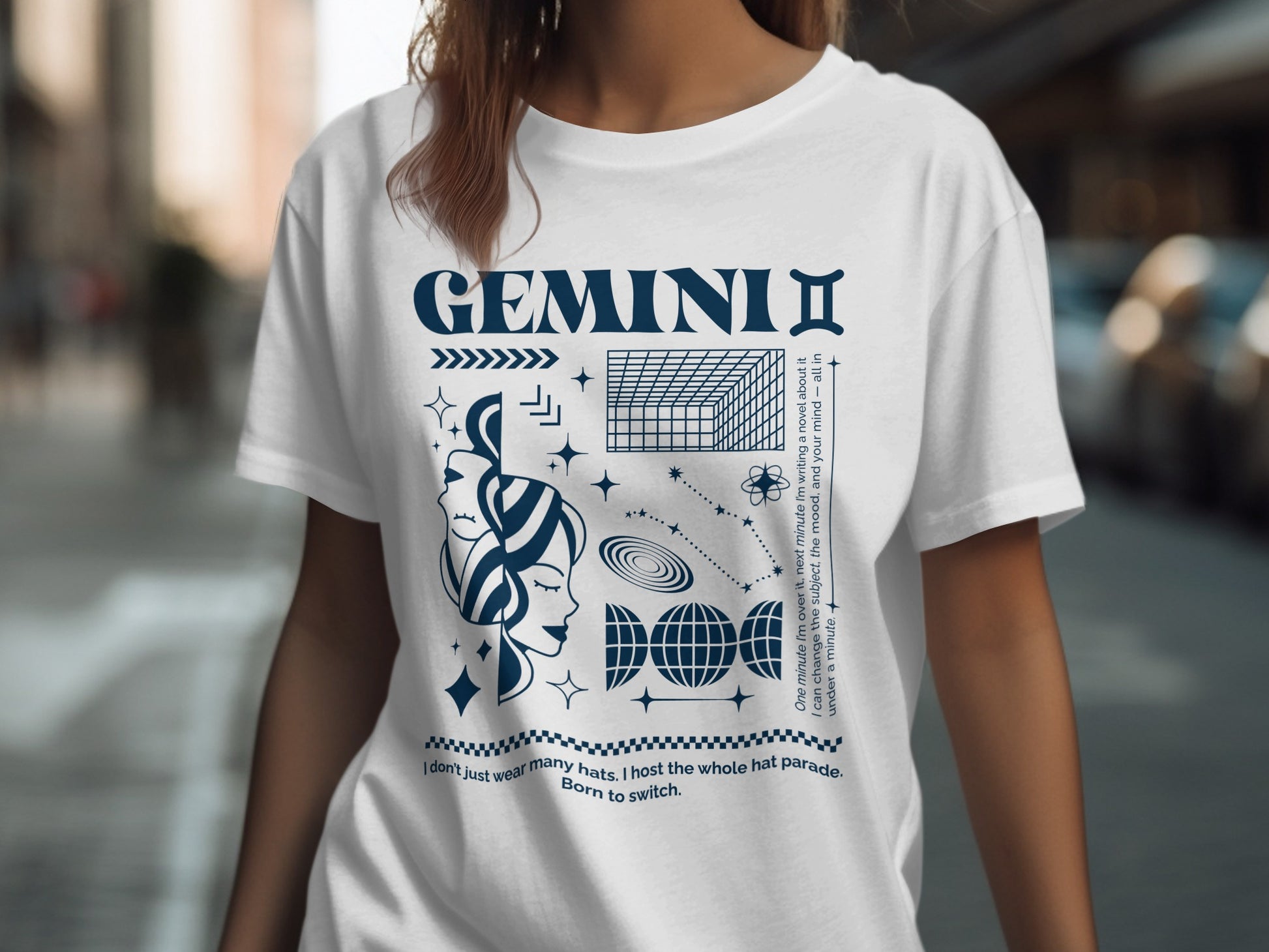 GEMINI II Graphic Tee with Astrological Design