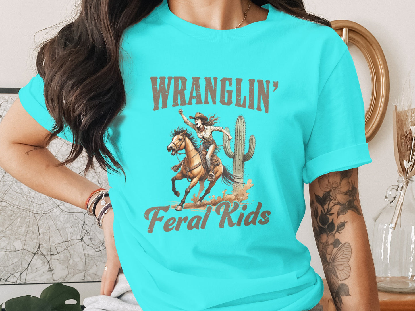 Wranglin' Feral Kids Graphic Tee Fun Design Shirt