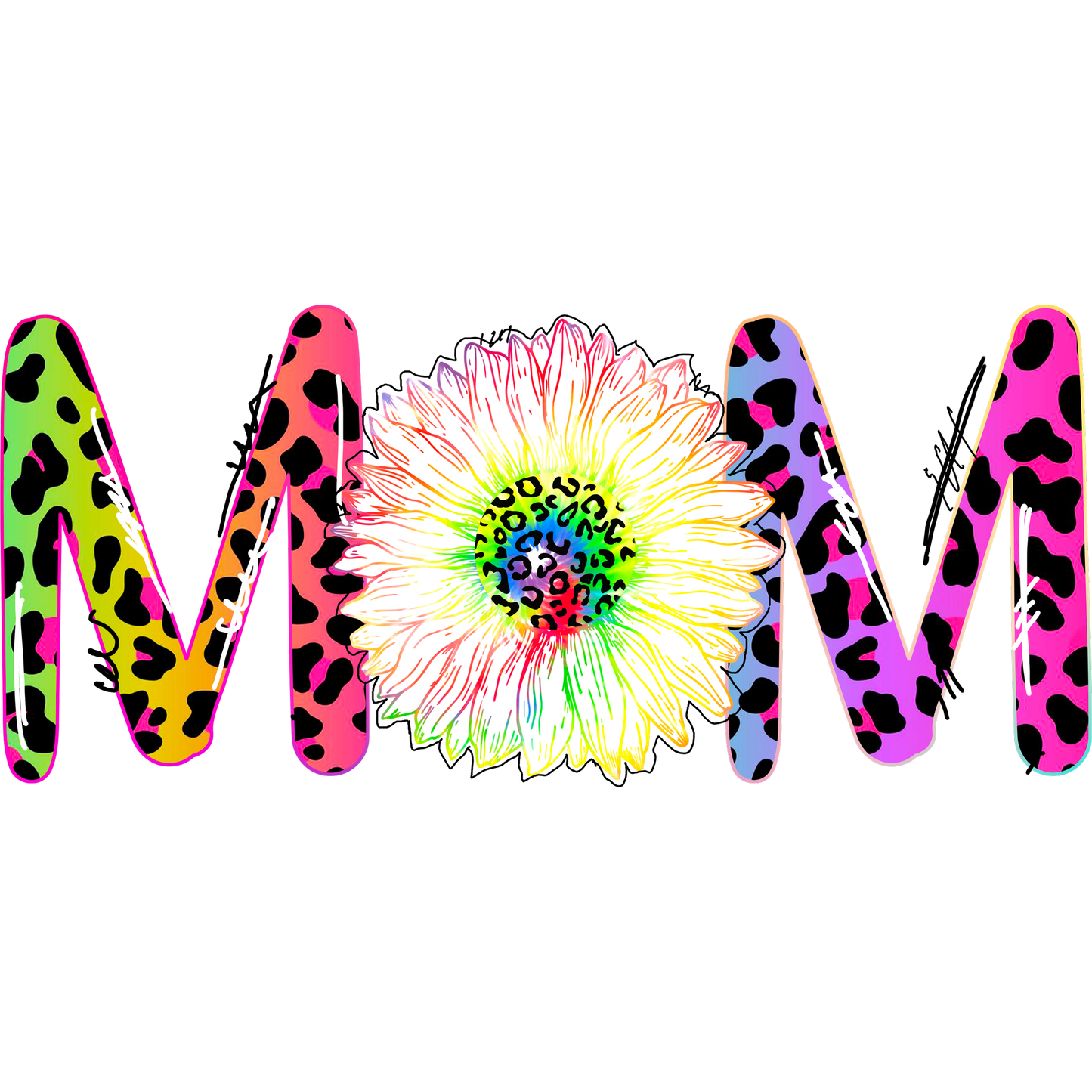 Colorful Leopard Print MOM Floral Graphic product