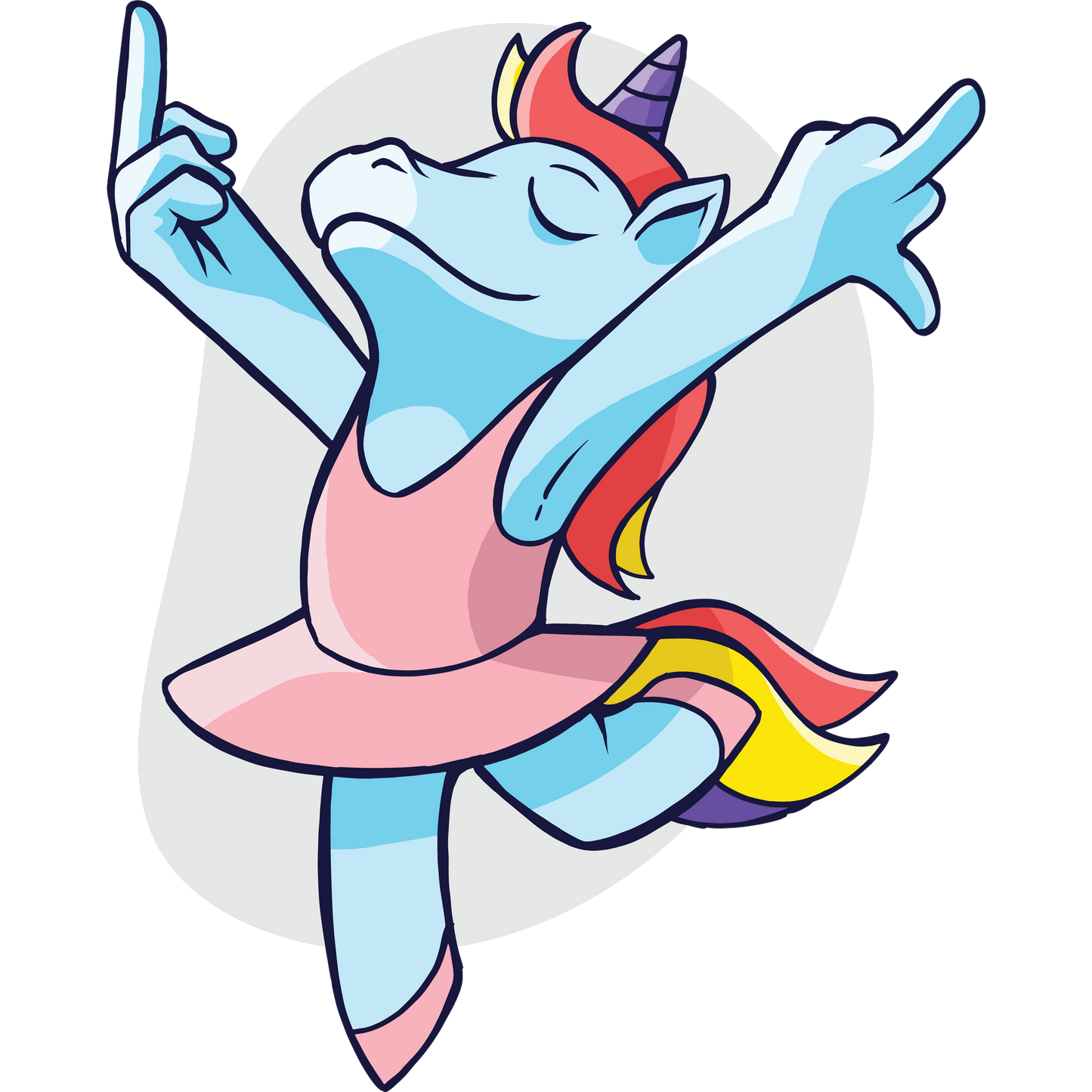 Dancing Unicorn Cartoon Art Print