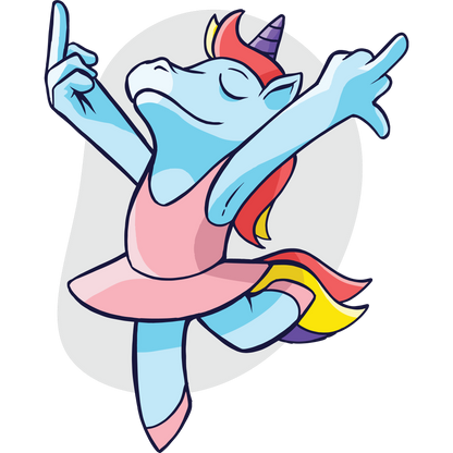 Dancing Unicorn Cartoon Art Print