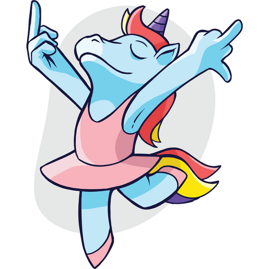 Dancing Unicorn Cartoon Art Print