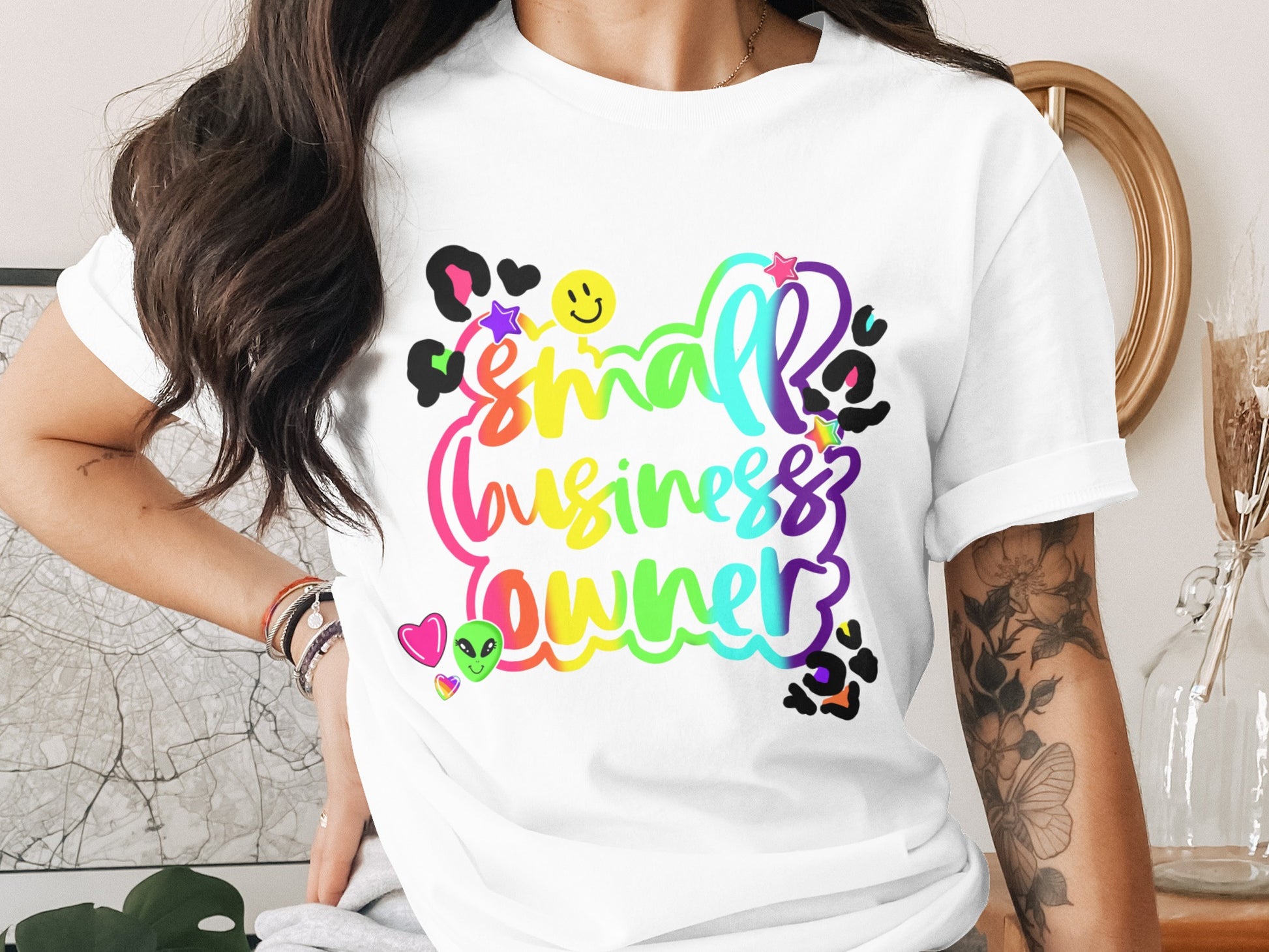 Colorful Small Business Owner Graphic T-Shirt