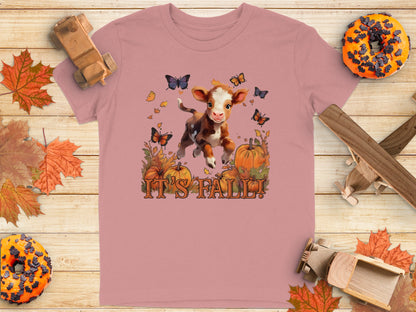 It's Fall Cow and Pumpkins Graphic T-Shirt