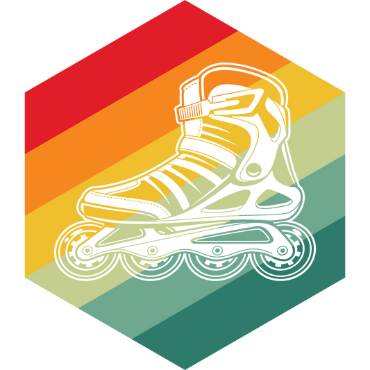 Colorful Retro Roller Skates Art Wall Decor Illustration