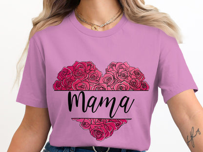 Heart of Roses Mama Graphic Tee Shirt
