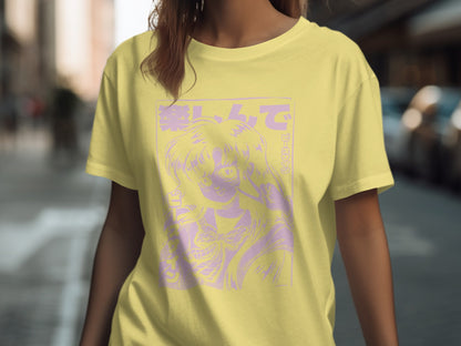 Enjoy Anime Art Pastel Yellow Relaxed Fit T-Shirt