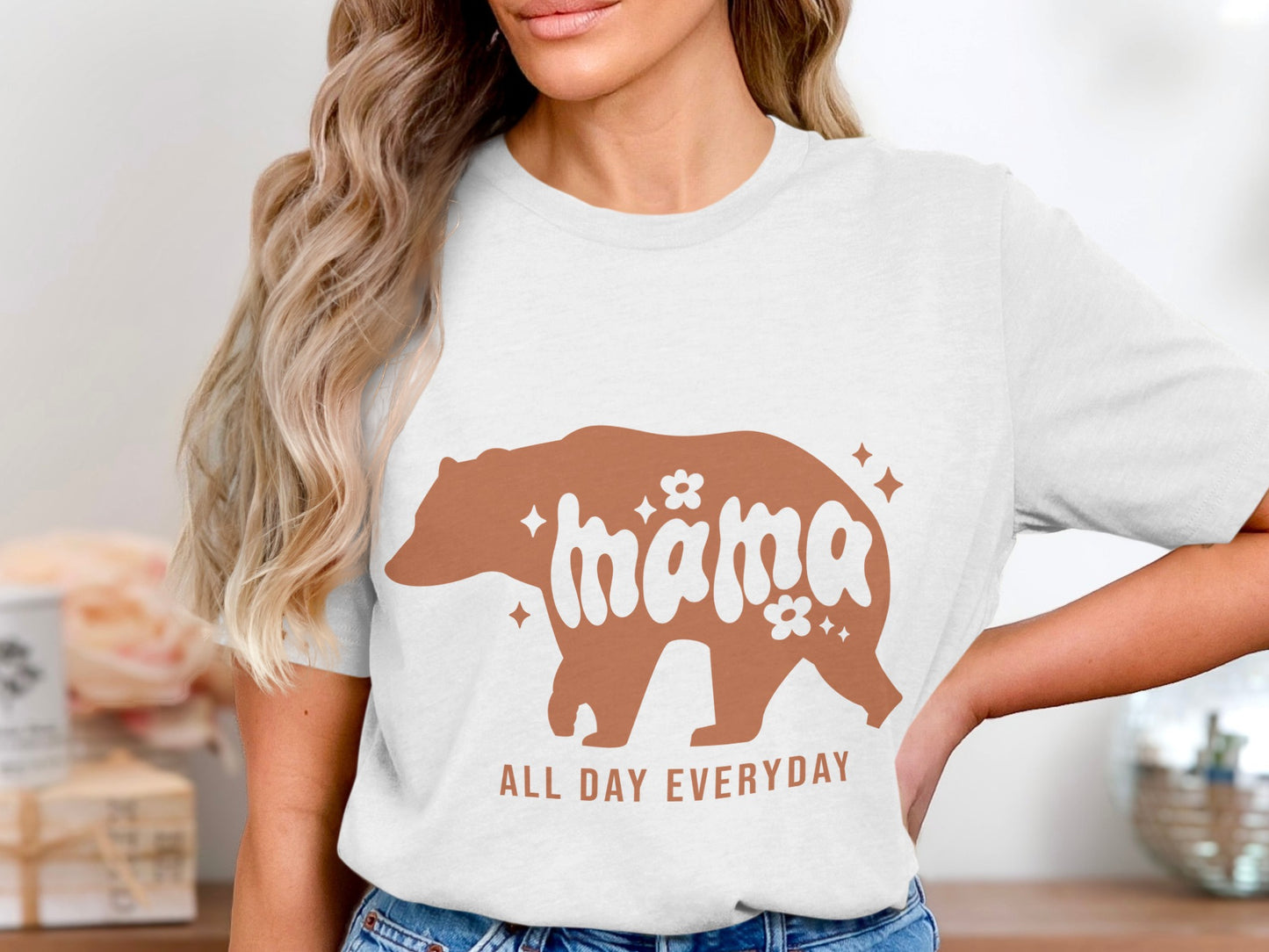 Mama Bear All Day Everyday Graphic Short Sleeve Shirt