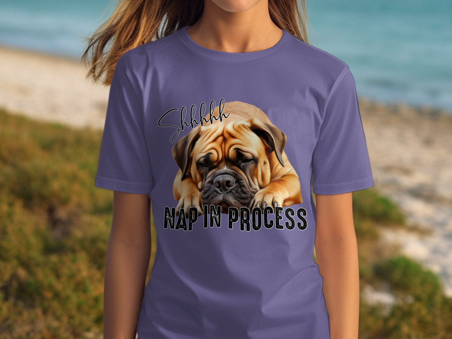Shhhhhh Nap In Process Cute Dog Graphic T-shirt