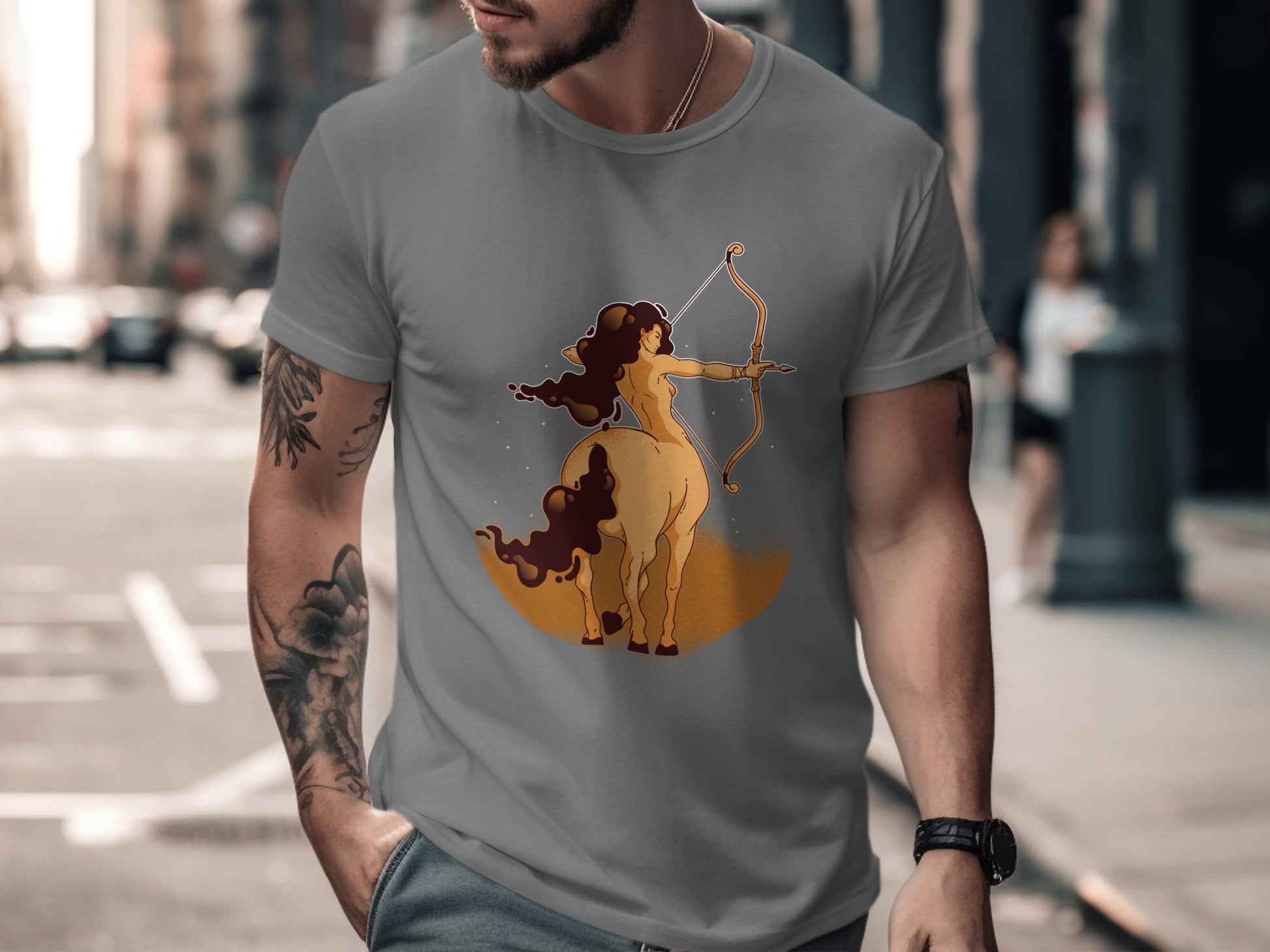 Mythical Centaur Archer Design on Casual T-Shirt