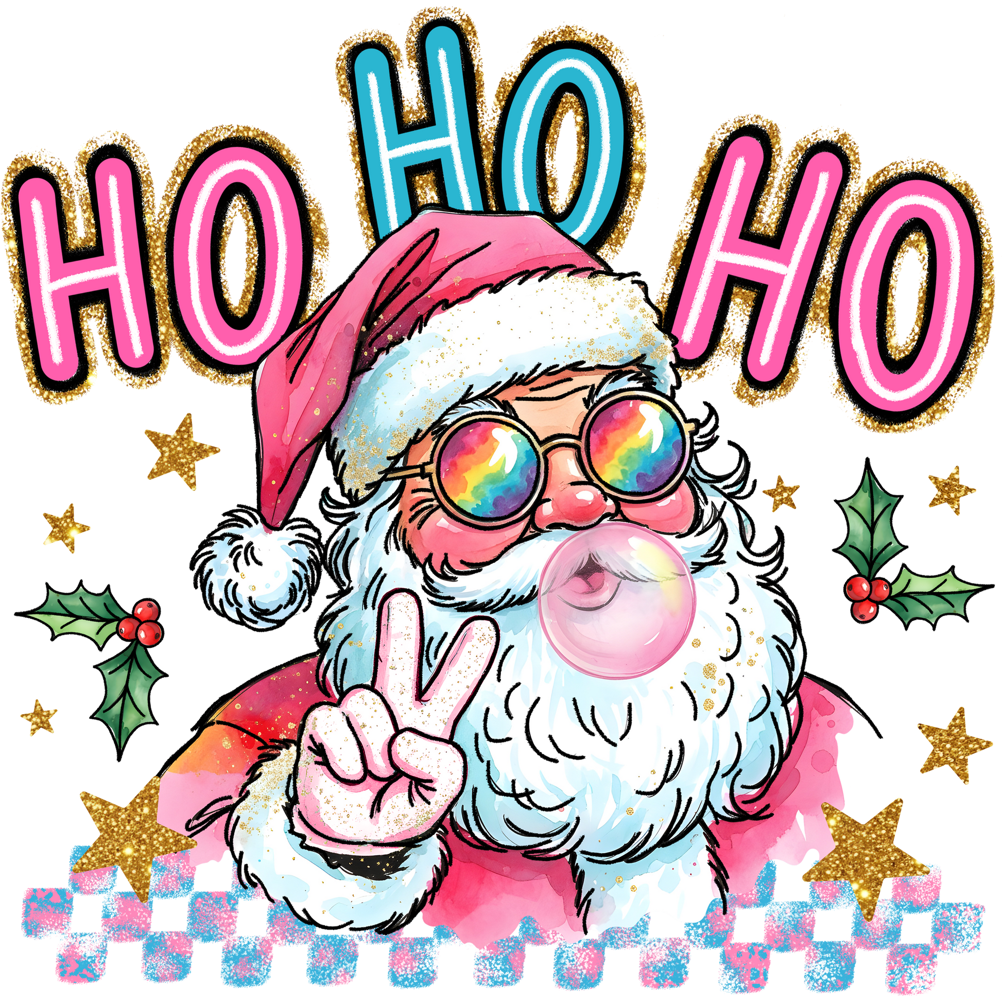 Santa Claus Ho Ho Ho Holiday Cheerful Design