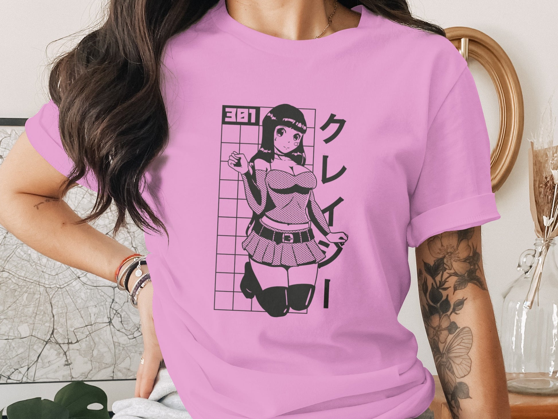 Anime Character Street Style Girl Graphic Print Tee