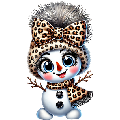Cute Snowman with Leopard Print Accessories Product