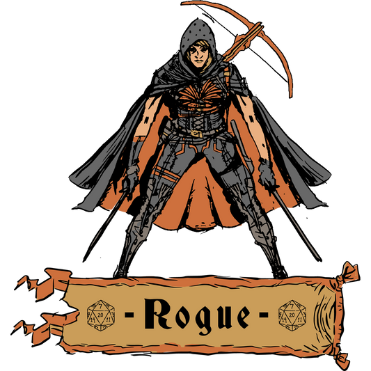 Daring Rogue Character Art with Bow and Cloak