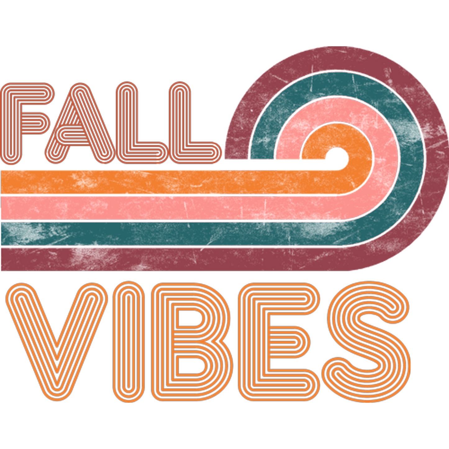 Retro Fall Vibes Graphic Art with Bold Typography