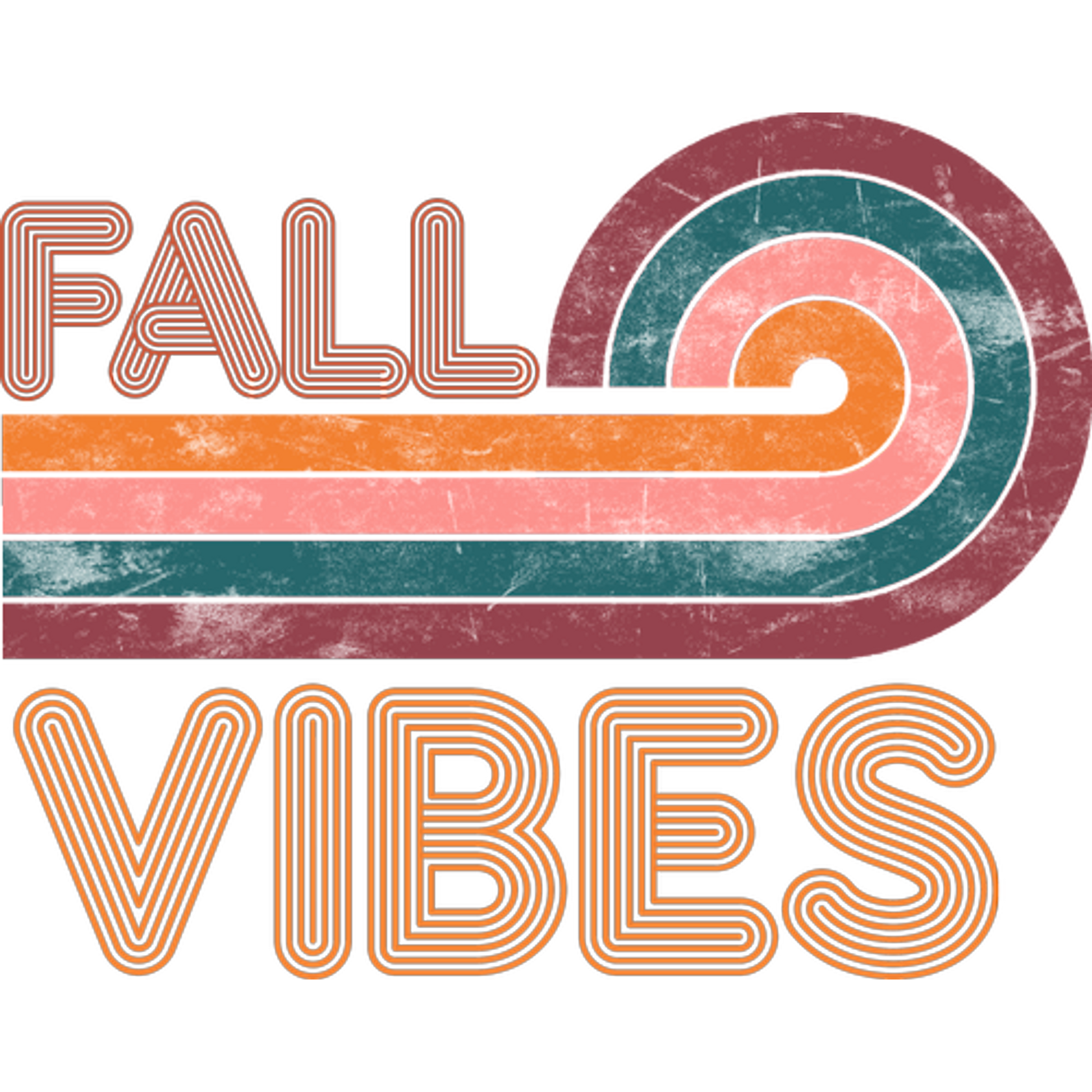 Retro Fall Vibes Graphic Art with Bold Typography