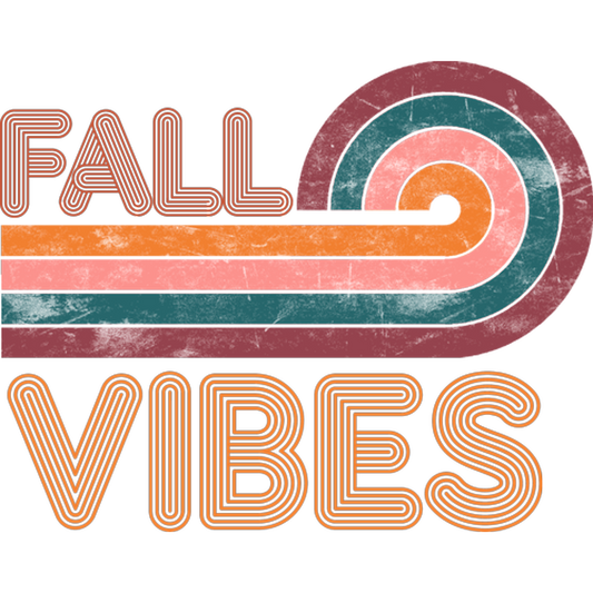 Retro Fall Vibes Graphic Art with Bold Typography