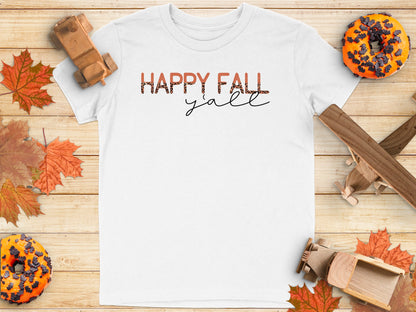 Happy Fall Y'all Festive Autumn Graphic T-Shirt