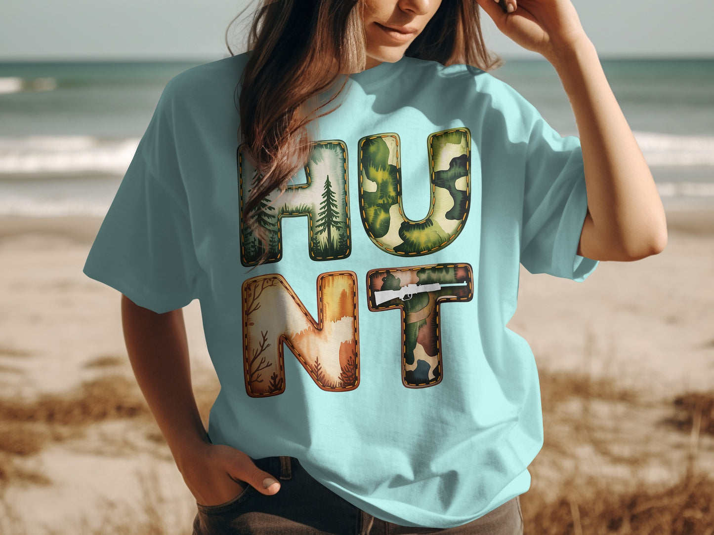Nature Inspired Hunt Graphic Printed T-Shirt