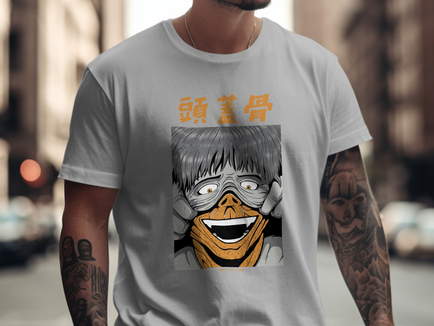 Menacing Face Anime Art Graphic T-Shirt