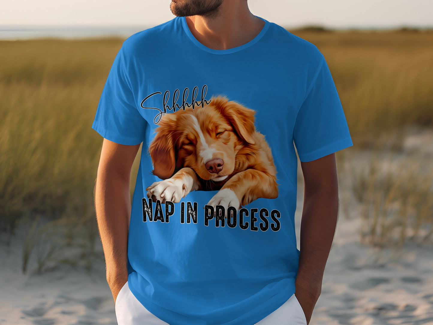 Shhh Nap In Process Sleeping Dog Graphic T-Shirt