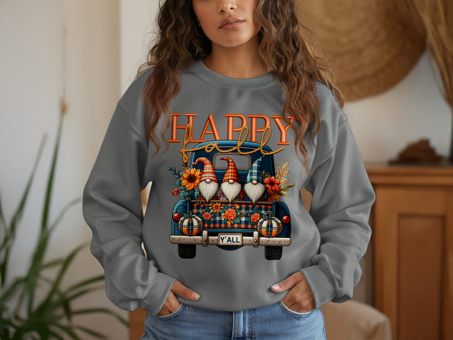 Happy Fall Y'all Cute Pumpkin Gnome Long Sleeve product