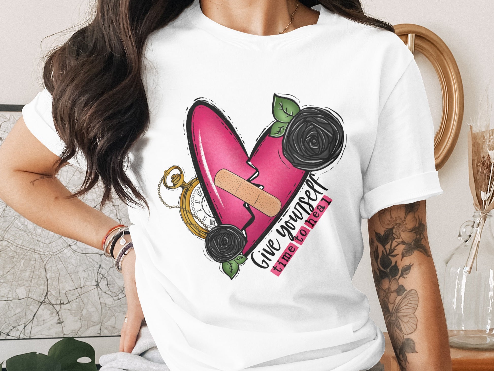 Give Yourself Time to Heal Heart Design Shirt