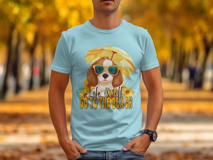Dog Ready for the Beach Fun Graphic T-shirt