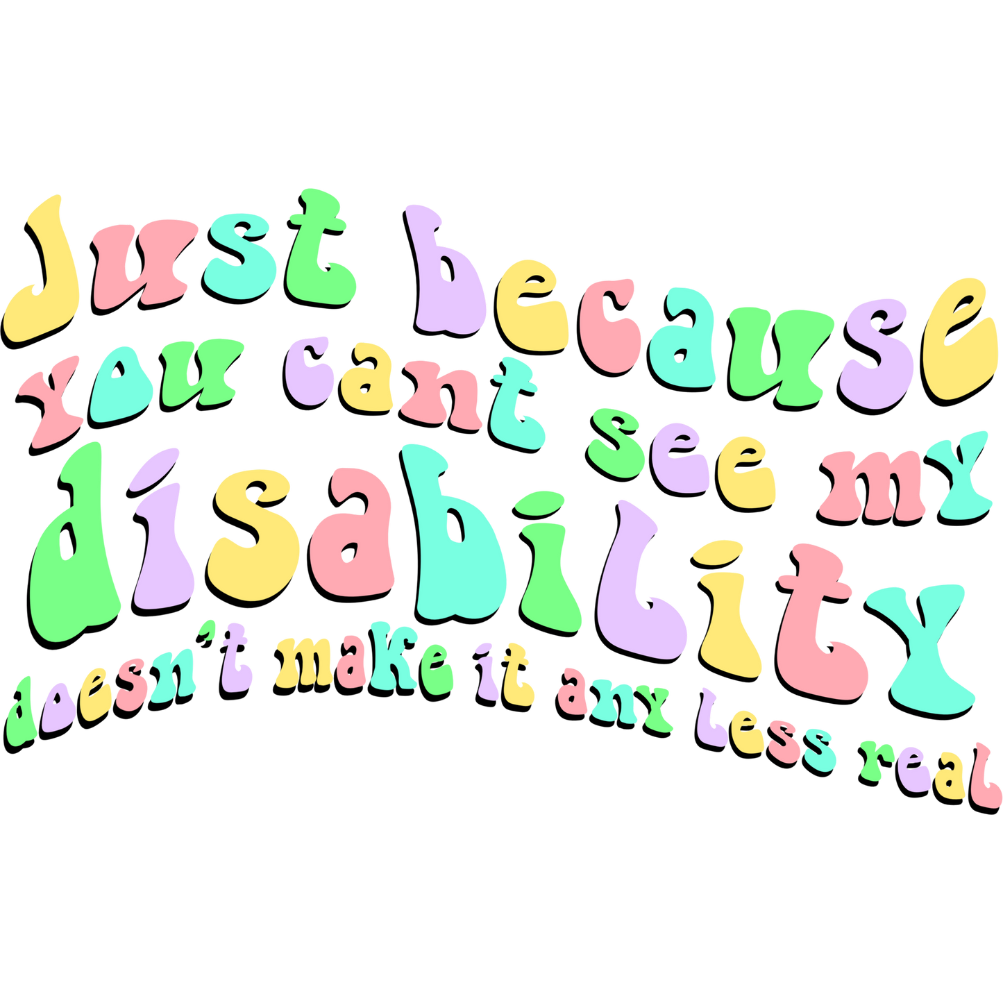 Just Because You Can't See My Disability Motivational Print