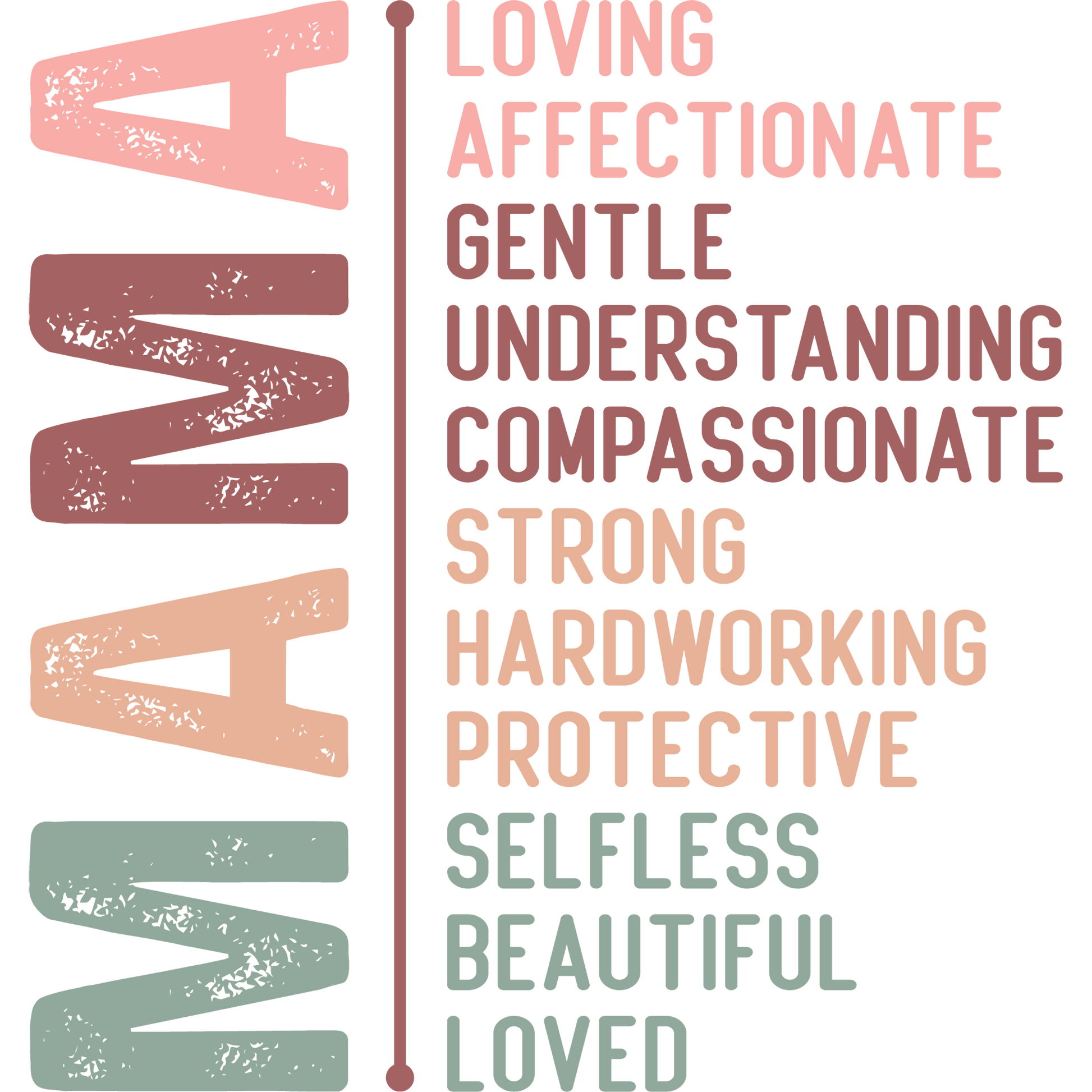 Mama Loving Affectionate Compassionate Strong Print