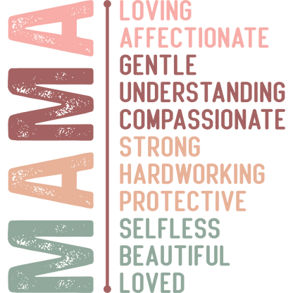 Mama Loving Affectionate Compassionate Strong Print