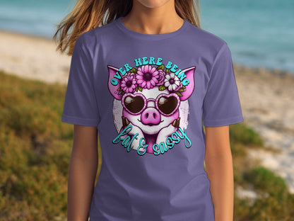 Over Here Being Fat And Sassy Pig Graphic Tee