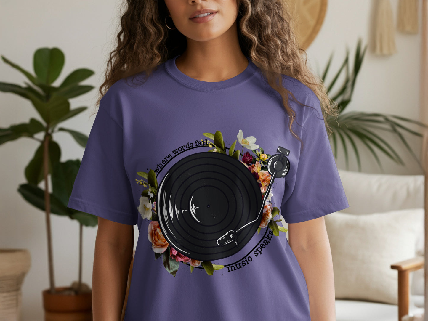 When Words Fail Music Speaks Turntable T-Shirt