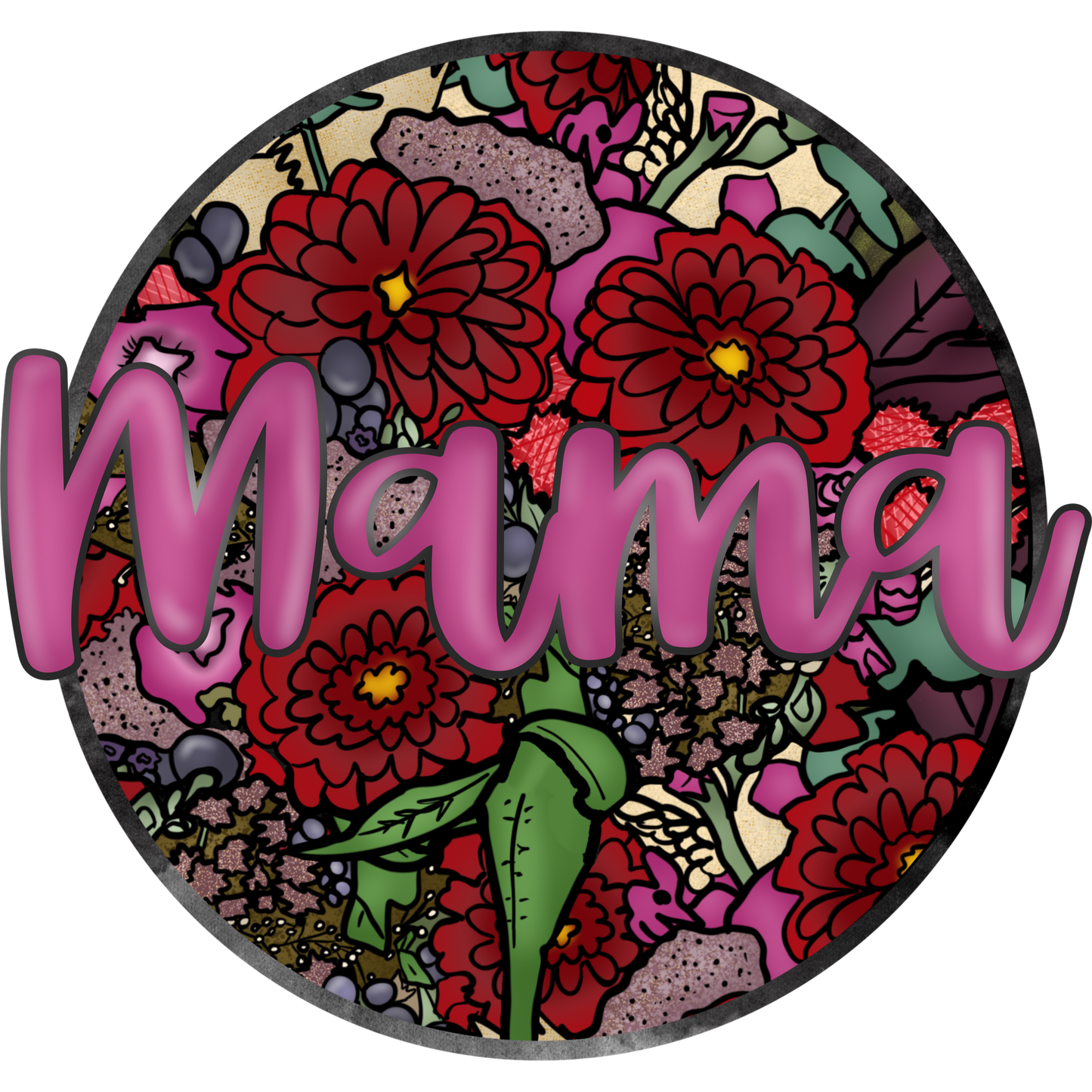 Mama Red Floral Pattern product