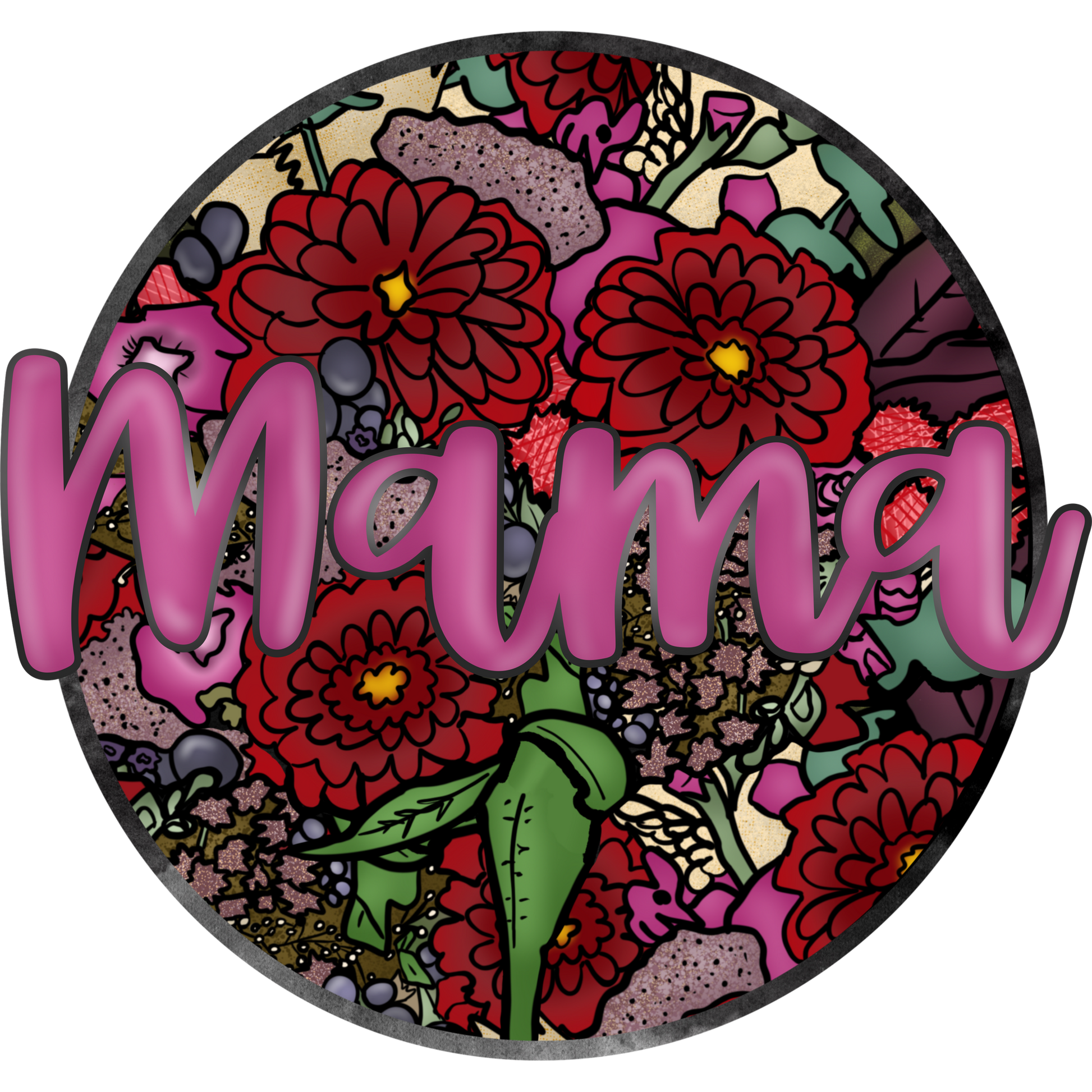 Mama Red Floral Pattern product